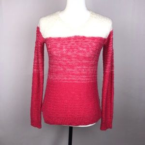 Cloud Chaser Sweater, Pink & White, Size Small